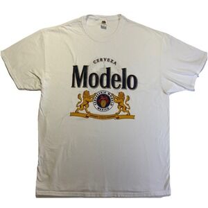 Modelo Mexican Cerveza Beer Men's T-Shirt White Size XL